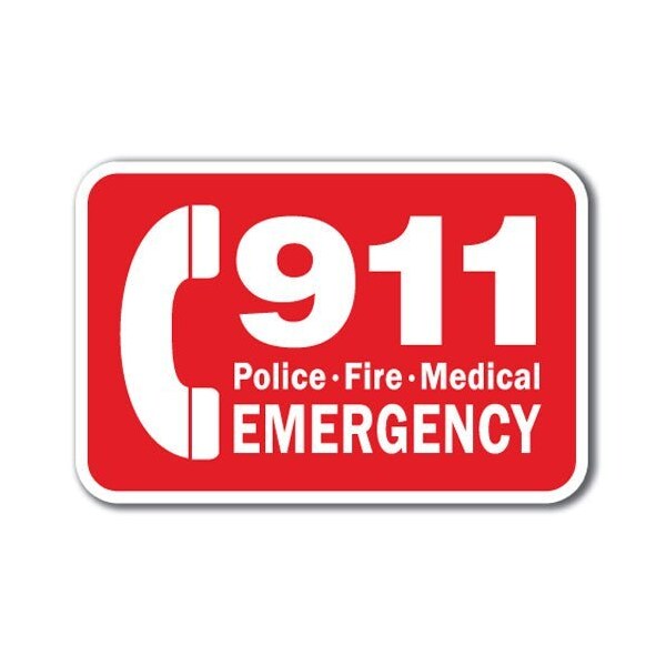 Signmission Safety Sign, 12 in Height, Aluminum, 18 in Length, 911 Police Fire A-1218 911 - 911 Police Fire M - main
